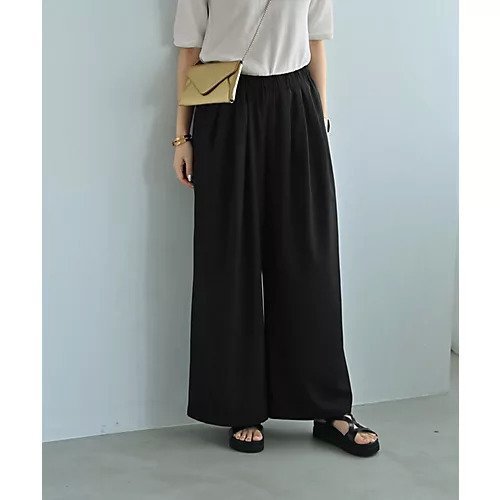 【スタイルデリ/STYLE DELI】の【Kana Oyama BLK001】セットアップパンツ/DELI size インテリア・キッズ・メンズ・レディースファッション・服の通販 founy(ファニー) 　ファッション　Fashion　レディースファッション　Fashion for Women　セットアップ　Matching Sets　レディースパンツ・ボトムス　Pants & Trousers / Bottoms　ギャザー　Gathered, Ruffled　コラボ　Collaboration, Collab　コレクション　Collection, Seasonal Line　シンプル　Simple, Minimal　ストレート　Straight, Straight Cut　スニーカー　Sneakers, Trainers　スーツ　Suit, Formalwear　セットアップ　Set-Up, Coordinated Outfit　ドレープ　Drape, Draping Fabric　フォルム　Silhouette, Form　フロント　Front, Front Design　ポケット　Pocket, Pocket Detail　ループ　Loop, Loop Knit　ワイド　Wide, Wide Fit　冬　Winter / This Winter　夏　Summer　エレガント 上品　Elegant　セレモニー　Ceremony　ビジネス 仕事 通勤　Business / Work / Commuting　ブラック|ID: prp329100004642612 ipo3291000000033487568