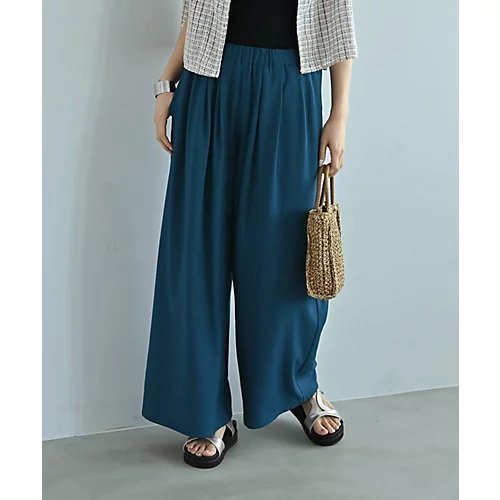 【スタイルデリ/STYLE DELI】の【Kana Oyama BLK001】セットアップパンツ/DELI size インテリア・キッズ・メンズ・レディースファッション・服の通販 founy(ファニー) 　ファッション　Fashion　レディースファッション　Fashion for Women　セットアップ　Matching Sets　レディースパンツ・ボトムス　Pants & Trousers / Bottoms　ギャザー　Gathered, Ruffled　コラボ　Collaboration, Collab　コレクション　Collection, Seasonal Line　シンプル　Simple, Minimal　ストレート　Straight, Straight Cut　スニーカー　Sneakers, Trainers　スーツ　Suit, Formalwear　セットアップ　Set-Up, Coordinated Outfit　ドレープ　Drape, Draping Fabric　フォルム　Silhouette, Form　フロント　Front, Front Design　ポケット　Pocket, Pocket Detail　ループ　Loop, Loop Knit　ワイド　Wide, Wide Fit　冬　Winter / This Winter　夏　Summer　エレガント 上品　Elegant　セレモニー　Ceremony　ビジネス 仕事 通勤　Business / Work / Commuting　ブルーグリーン|ID: prp329100004642612 ipo3291000000033487569