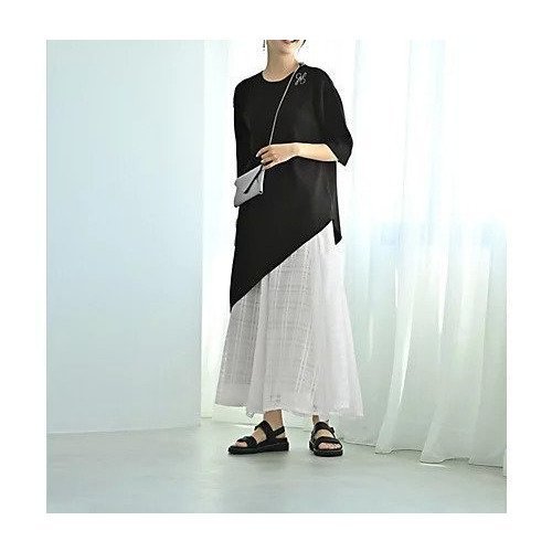 【スタイルデリ/STYLE DELI】の【Kana Oyama BLK001】アシメトップス/DELI size 人気、トレンドファッション・服の通販 founy(ファニー) 　ファッション　Fashion　レディースファッション　Fashion for Women　トップス・カットソー　Cut & Sew Tops　アシンメトリー　Asymmetrical Style　春　Spring　コラボ　Collaboration, Collab　コレクション　Collection, Seasonal Line　ショルダー　Shoulder, Shoulder Strap　シンプル　Simple, Minimal　ストレート　Straight, Straight Cut　デニム　Denim, Jeans Material　ドロップ　Drop Shoulder, Dropped Style　ネックレス　Necklace, Pendant Necklace　長袖　Long Sleeve, Full Sleeve　バランス　Balance, Style Balance　フォルム　Silhouette, Form　レギンス　Leggings, Stretch Pants　ロング　Long, Long-Length　ワイド　Wide, Wide Fit　A/W・秋冬　Autumn/Winter　S/S・春夏　SS, Spring/Summer, Warm Season　夏　Summer　エレガント 上品　Elegant　other-2|ID: prp329100004643651 ipo3291000000033499057