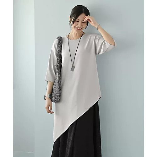 【スタイルデリ/STYLE DELI】の【Kana Oyama BLK001】アシメトップス/DELI size 人気、トレンドファッション・服の通販 founy(ファニー) 　ファッション　Fashion　レディースファッション　Fashion for Women　トップス・カットソー　Cut & Sew Tops　アシンメトリー　Asymmetrical Style　春　Spring　コラボ　Collaboration, Collab　コレクション　Collection, Seasonal Line　ショルダー　Shoulder, Shoulder Strap　シンプル　Simple, Minimal　ストレート　Straight, Straight Cut　デニム　Denim, Jeans Material　ドロップ　Drop Shoulder, Dropped Style　ネックレス　Necklace, Pendant Necklace　長袖　Long Sleeve, Full Sleeve　バランス　Balance, Style Balance　フォルム　Silhouette, Form　レギンス　Leggings, Stretch Pants　ロング　Long, Long-Length　ワイド　Wide, Wide Fit　A/W・秋冬　Autumn/Winter　S/S・春夏　SS, Spring/Summer, Warm Season　夏　Summer　エレガント 上品　Elegant　 other-1|ID: prp329100004643651 ipo3291000000035919135