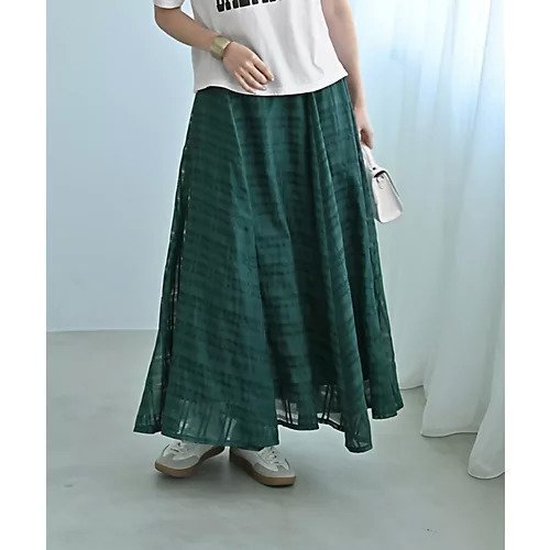 【スタイルデリ/STYLE DELI】の【Kana Oyama BLK001】シアーチェックスカート/DELI size インテリア・キッズ・メンズ・レディースファッション・服の通販 founy(ファニー) 　ファッション　Fashion　レディースファッション　Fashion for Women　スカート　Skirts　エアリー　Airy Texture　オーガンジー　Organza Fabric　くるぶし　Ankle-Length　ギャザー　Gathered, Ruffled　クール　Cool, Chic　コラボ　Collaboration, Collab　コレクション　Collection, Seasonal Line　コンパクト　Compact, Small Size　軽量　Lightweight, Ultra Light　シアー　Sheer, See-Through　ジャケット　Jacket, Outerwear　スニーカー　Sneakers, Trainers　タイツ　Tights, Legwear　チェック　Check, Plaid, Tartan　パターン　Pattern, Design Print　パーカー　Hoodie, Parka　フォルム　Silhouette, Form　フラット　Flat, Flat Shoes　プリント　Print, Printed Pattern　ペチコート　Petticoat, Underskirt　ポケット　Pocket, Pocket Detail　マキシ　Maxi, Full Length　ループ　Loop, Loop Knit　冬　Winter / This Winter　A/W・秋冬　Autumn/Winter　夏　Summer　グリーン|ID: prp329100004643652 ipo3291000000033499064