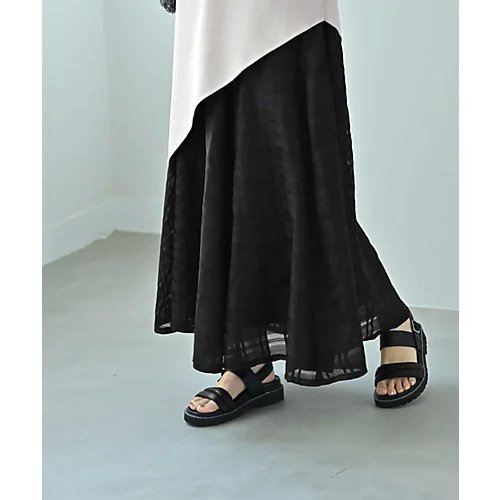 【スタイルデリ/STYLE DELI】の【Kana Oyama BLK001】シアーチェックスカート/DELI size インテリア・キッズ・メンズ・レディースファッション・服の通販 founy(ファニー) 　ファッション　Fashion　レディースファッション　Fashion for Women　スカート　Skirts　エアリー　Airy Texture　オーガンジー　Organza Fabric　くるぶし　Ankle-Length　ギャザー　Gathered, Ruffled　クール　Cool, Chic　コラボ　Collaboration, Collab　コレクション　Collection, Seasonal Line　コンパクト　Compact, Small Size　軽量　Lightweight, Ultra Light　シアー　Sheer, See-Through　ジャケット　Jacket, Outerwear　スニーカー　Sneakers, Trainers　タイツ　Tights, Legwear　チェック　Check, Plaid, Tartan　パターン　Pattern, Design Print　パーカー　Hoodie, Parka　フォルム　Silhouette, Form　フラット　Flat, Flat Shoes　プリント　Print, Printed Pattern　ペチコート　Petticoat, Underskirt　ポケット　Pocket, Pocket Detail　マキシ　Maxi, Full Length　ループ　Loop, Loop Knit　冬　Winter / This Winter　A/W・秋冬　Autumn/Winter　夏　Summer　ブラック|ID: prp329100004643652 ipo3291000000033499065