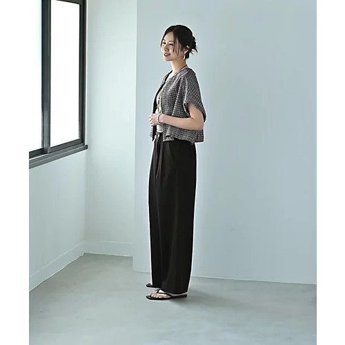 【スタイルデリ/STYLE DELI】の【Kana Oyama BLK001】スカート見えパンツ/DELI size 人気、トレンドファッション・服の通販 founy(ファニー) 　ファッション　Fashion　レディースファッション　Fashion for Women　スカート　Skirts　コラボ　Collaboration, Collab　コレクション　Collection, Seasonal Line　シンプル　Simple, Minimal　ストレート　Straight, Straight Cut　スニーカー　Sneakers, Trainers　スーツ　Suit, Formalwear　フェミニン　Feminine, Girly　フォルム　Silhouette, Form　フロント　Front, Front Design　ポケット　Pocket, Pocket Detail　マーブル　Marble, Marble Pattern　ラップ　Wrap, Wrap Design　ループ　Loop, Loop Knit　ワイド　Wide, Wide Fit　冬　Winter / This Winter　夏　Summer　エレガント 上品　Elegant　other-3|ID: prp329100004643653 ipo3291000000033499078