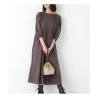 【ヒューマンウーマン/HUMAN WOMAN】のインドコットンボイルキルティングドッキングワンピース チャコール|ID:prp329100004644418