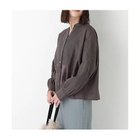 【ヒューマンウーマン/HUMAN WOMAN】のインドコットンボイルアップリケブラウス チャコール|ID: prp329100004644423 ipo3291000000033510342