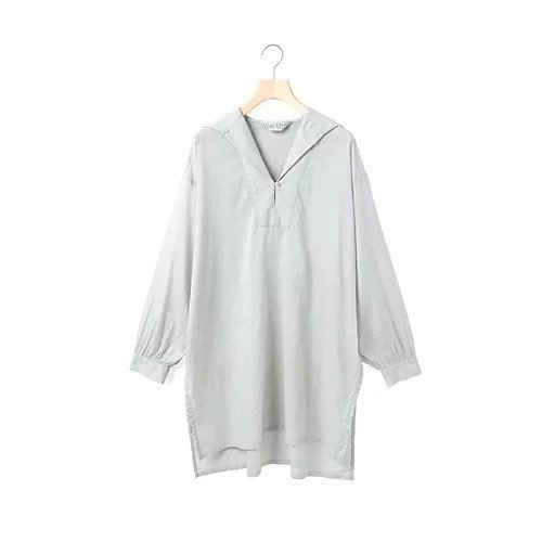 【ミディウミ/MidiUmi】のシースルーセーラーカラーチュニック インテリア・キッズ・メンズ・レディースファッション・服の通販 founy(ファニー) 　ファッション　Fashion　レディースファッション　Fashion for Women　トップス・カットソー　Cut & Sew Tops　おすすめ　Recommended / Our Picks　スリット　Slit, Slit Detail　タートルネック　Turtleneck, High Neck　チュニック　Tunic, Long Top　ボトム　Bottoms, Lower Wear　ヴィンテージ　Vintage Style　ライトグレー|ID: prp329100004644430 ipo3291000000033510396
