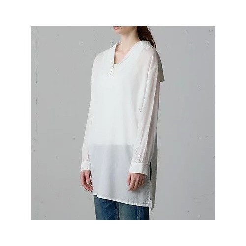 【ミディウミ/MidiUmi】のシースルーセーラーカラーチュニック 人気、トレンドファッション・服の通販 founy(ファニー) 　ファッション　Fashion　レディースファッション　Fashion for Women　トップス・カットソー　Cut & Sew Tops　おすすめ　Recommended / Our Picks　スリット　Slit, Slit Detail　タートルネック　Turtleneck, High Neck　チュニック　Tunic, Long Top　ボトム　Bottoms, Lower Wear　ヴィンテージ　Vintage Style　other-2|ID: prp329100004644430 ipo3291000000036044333