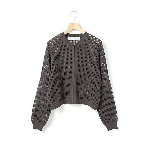 【ミディウミ/MidiUmi】のメッシュニットジップカーディガン インテリア・キッズ・メンズ・レディースファッション・服の通販 founy(ファニー) ファッション Fashion レディースファッション Fashion for Women トップス・カットソー Cut & Sew Tops ニット Knit Tops & Sweaters カーディガン・羽織り Layered Style Cardigans おすすめ Recommended / Our Picks スポーティ Sporty, Casual Athletic ベスト Vest, Waistcoat メッシュ Mesh, Net Fabric 半袖 Short Sleeve, Half Sleeve チャコールグレー|ID: prp329100004644440 ipo3291000000035437382