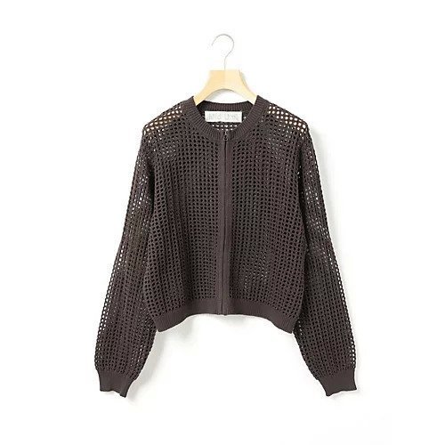 【ミディウミ/MidiUmi】のメッシュニットジップカーディガン インテリア・キッズ・メンズ・レディースファッション・服の通販 founy(ファニー) ファッション Fashion レディースファッション Fashion for Women トップス・カットソー Cut & Sew Tops ニット Knit Tops & Sweaters カーディガン・羽織り Layered Style Cardigans おすすめ Recommended / Our Picks スポーティ Sporty, Casual Athletic ベスト Vest, Waistcoat メッシュ Mesh, Net Fabric 半袖 Short Sleeve, Half Sleeve ブラウン|ID: prp329100004644440 ipo3291000000035437386