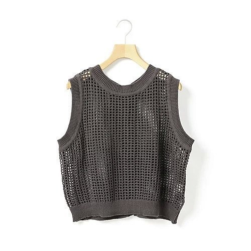 【ミディウミ/MidiUmi】のメッシュニット2WAYベスト インテリア・キッズ・メンズ・レディースファッション・服の通販 founy(ファニー) 　ファッション　Fashion　レディースファッション　Fashion for Women　アウター　Coat / Outerwear Collection　トップス・カットソー　Cut & Sew Tops　ニット　Knit Tops & Sweaters　ベスト&ジレ / 重ね着スタイル　Vests & Gilets　おすすめ　Recommended / Our Picks　ベスト　Vest, Waistcoat　メッシュ　Mesh, Net Fabric　人気　Popular, Best Seller　半袖　Short Sleeve, Half Sleeve　チャコールグレー|ID: prp329100004644446 ipo3291000000035919110