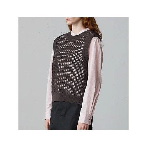 【ミディウミ/MidiUmi】のメッシュニット2WAYベスト 人気、トレンドファッション・服の通販 founy(ファニー) 　ファッション　Fashion　レディースファッション　Fashion for Women　アウター　Coat / Outerwear Collection　トップス・カットソー　Cut & Sew Tops　ニット　Knit Tops & Sweaters　ベスト&ジレ / 重ね着スタイル　Vests & Gilets　おすすめ　Recommended / Our Picks　ベスト　Vest, Waistcoat　メッシュ　Mesh, Net Fabric　人気　Popular, Best Seller　半袖　Short Sleeve, Half Sleeve　other-2|ID: prp329100004644446 ipo3291000000035919115