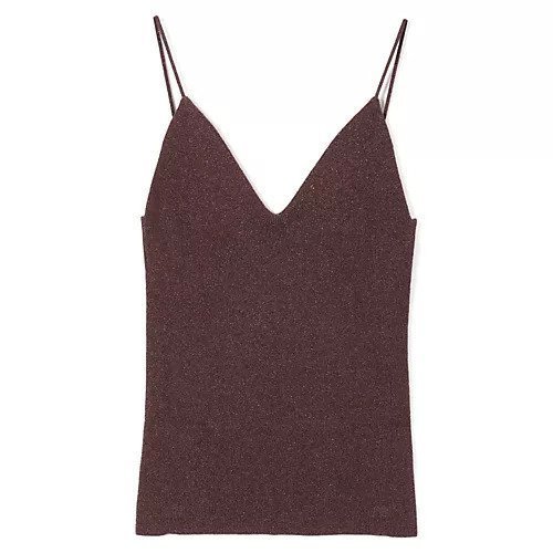 【カナコ サカイ/KANAKO SAKAI】のGLITTER RIBBED KNIT CAMISOLE インテリア・キッズ・メンズ・レディースファッション・服の通販 founy(ファニー) 　ファッション　Fashion　レディースファッション　Fashion for Women　トップス・カットソー　Cut & Sew Tops　ニット　Knit Tops & Sweaters　2025年　2025　2025-2026秋冬・A/W　Autumn/Winter 2025–26 AW25–26　タンク　Tank Top, Sleeveless Top　モダン　Modern, Contemporary　洗える　Machine Washable　BURGUNDY|ID: prp329100004644526 ipo3291000000033511512