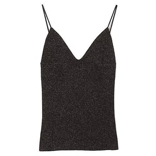 【カナコ サカイ/KANAKO SAKAI】のGLITTER RIBBED KNIT CAMISOLE インテリア・キッズ・メンズ・レディースファッション・服の通販 founy(ファニー) 　ファッション　Fashion　レディースファッション　Fashion for Women　トップス・カットソー　Cut & Sew Tops　ニット　Knit Tops & Sweaters　2025年　2025　2025-2026秋冬・A/W　Autumn/Winter 2025–26 AW25–26　タンク　Tank Top, Sleeveless Top　モダン　Modern, Contemporary　洗える　Machine Washable　BLACK|ID: prp329100004644526 ipo3291000000035727201
