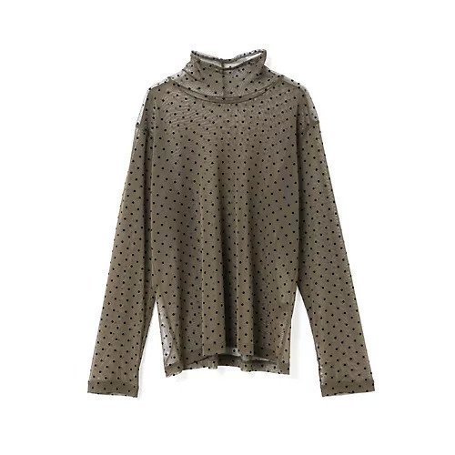 【ミズイロ インド/mizuiro ind】のメッシュドットハイネックプルオーバー インテリア・キッズ・メンズ・レディースファッション・服の通販 founy(ファニー) 　ファッション　Fashion　レディースファッション　Fashion for Women　トップス・カットソー　Cut & Sew Tops　カジュアルプルオーバー・ニットトップス　Pullovers & Knit Tops / Casual Pullovers　チュール　Tulip, Tulip Motif　ドット　Polka Dot, Dot Pattern　ハイネック　High Neck, Mock Neck　人気　Popular, Best Seller　ブラウン|ID: prp329100004644529 ipo3291000000033511607