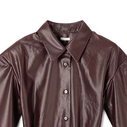 【テルマ/TELMA】のLeather-like Tailored Shirt 人気、トレンドファッション・服の通販 founy(ファニー) 　ファッション　Fashion　レディースファッション　Fashion for Women　トップス・カットソー　Cut & Sew Tops　シャツ・ブラウス・オフィスカジュアル　Elegant Blouses & Button-Ups　2025年　2025　2025-2026秋冬・A/W　Autumn/Winter 2025–26 AW25–26　カフス　Cuff Design　ロング　Long, Long-Length　洗える　Machine Washable　other-3|ID: prp329100004644538 ipo3291000000033511779