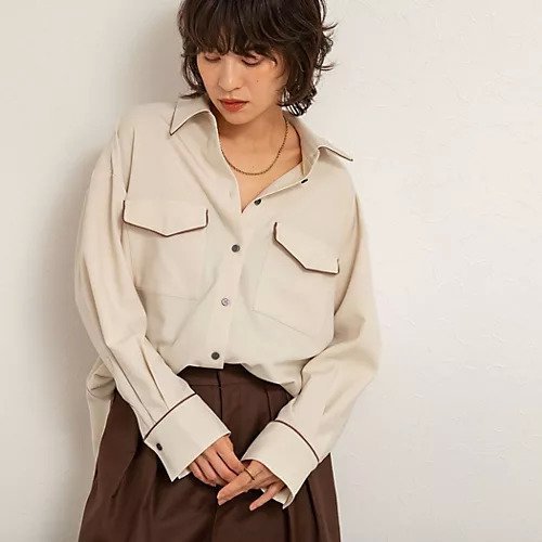 【ノーリーズ/NOLLEY'S】の【MAQWEL/マクウェル】パイピングシャツ インテリア・キッズ・メンズ・レディースファッション・服の通販 founy(ファニー) 　ファッション　Fashion　レディースファッション　Fashion for Women　トップス・カットソー　Cut & Sew Tops　シャツ・ブラウス・オフィスカジュアル　Elegant Blouses & Button-Ups　2025年　2025　2025-2026秋冬・A/W　Autumn/Winter 2025–26 AW25–26　ストレッチ　Stretch, Stretchy Fabric　パイピング　Piping, Trim Design　夏　Summer　羽織　Haori, Light Jacket　エクリュ|ID: prp329100004644548 ipo3291000000033512032