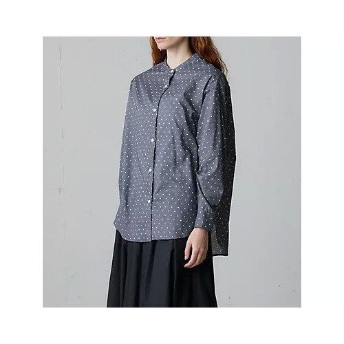 【ミディウミ/MidiUmi】のドット柄バンドカラーシャツ 人気、トレンドファッション・服の通販 founy(ファニー) 　ファッション　Fashion　レディースファッション　Fashion for Women　トップス・カットソー　Cut & Sew Tops　シャツ・ブラウス・オフィスカジュアル　Elegant Blouses & Button-Ups　ドット　Polka Dot, Dot Pattern　人気　Popular, Best Seller　other-2|ID: prp329100004644553 ipo3291000000035437349