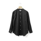 【ミディウミ/MidiUmi】のドット柄バンドカラーシャツ ブラック|ID: prp329100004644553 ipo3291000000036282439