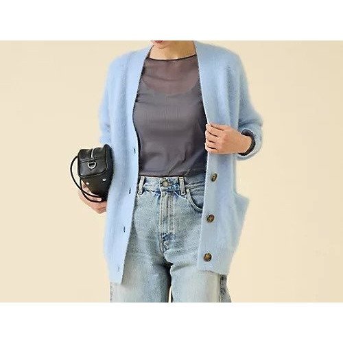 【マルティニーク/martinique】の《定番》FOXファーカーディガン インテリア・キッズ・メンズ・レディースファッション・服の通販 founy(ファニー) 　ファッション　Fashion　レディースファッション　Fashion for Women　トップス・カットソー　Cut & Sew Tops　カーディガン・羽織り　Layered Style Cardigans　おすすめ　Recommended / Our Picks　アンゴラ　Angora Knitwear　カットソー　Cut and Sewn Top　カーディガン　Cardigan, Knitwear　シアー　Sheer, See-Through　定番　Standard, Basic Item　サックス|ID: prp329100004644568 ipo3291000000033512270