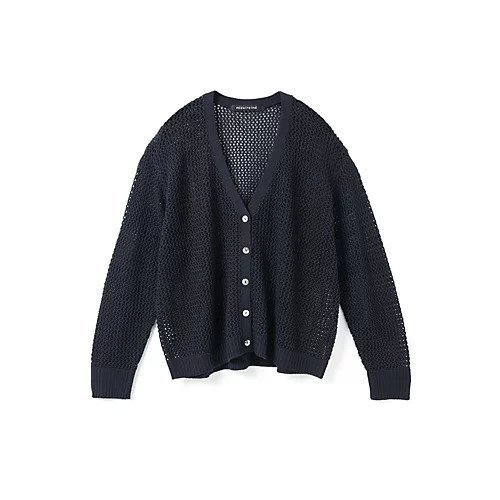 【ミズイロ インド/mizuiro ind】のメッシュVネックカーディガン インテリア・キッズ・メンズ・レディースファッション・服の通販 founy(ファニー) 　ファッション　Fashion　レディースファッション　Fashion for Women　トップス・カットソー　Cut & Sew Tops　カーディガン・羽織り　Layered Style Cardigans　Vネックトップス　V-Neck Tops / V-Cut Neckline Shirts　おすすめ　Recommended / Our Picks　カーディガン　Cardigan, Knitwear　コンパクト　Compact, Small Size　ベーシック　Basic, Essential　メッシュ　Mesh, Net Fabric　人気　Popular, Best Seller　ネイビー|ID: prp329100004644569 ipo3291000000036044255