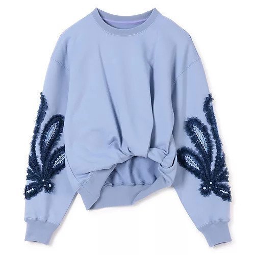 【テルマ/TELMA】のEmbroidered Sweatshirt インテリア・キッズ・メンズ・レディースファッション・服の通販 founy(ファニー) 　ファッション　Fashion　レディースファッション　Fashion for Women　トップス・カットソー　Cut & Sew Tops　シャツ・ブラウス・オフィスカジュアル　Elegant Blouses & Button-Ups　レディースパーカー・カジュアルフーディー　Casual Hoodies & Sweatshirts　ロングTシャツ・Tシャツ　Longline T-Shirts & Tees　スウェット・クルーネックトップス　Sweatshirts & Crewnecks / Relaxed Fit Sweat Tops　2025年　2025　2025-2026秋冬・A/W　Autumn/Winter 2025–26 AW25–26　スウェット / スエット　Sweatshirt, Sweatwear　フロント　Front, Front Design　洗える　Machine Washable　Sky Blue|ID: prp329100004644576 ipo3291000000033512418