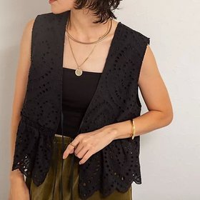 【ノーリーズ/NOLLEY'S】 【MAQWEL/マクウェル】《セットアップ対応》ウォッシャブルエンブロイダリーレースベスト人気、トレンドファッション・服の通販 founy(ファニー) ファッション Fashion レディースファッション Fashion for Women アウター Coat / Outerwear Collection トップス・カットソー Cut & Sew Tops ベスト&ジレ / 重ね着スタイル Vests & Gilets 2025年 2025 2025-2026秋冬・A/W Autumn/Winter 2025–26 AW25–26 おすすめ Recommended / Our Picks キャミソール Camisole, Spaghetti Strap Top セットアップ Set-Up, Coordinated Outfit ベスト Vest, Waistcoat |ID:prp329100004644577