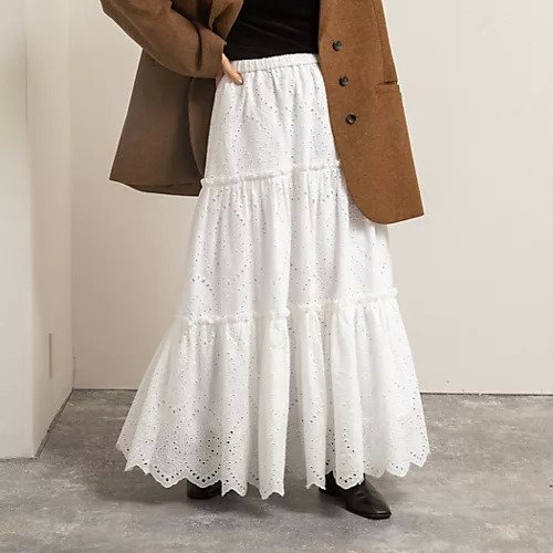 【ノーリーズ/NOLLEY'S】の【MAQWEL/マクウェル】《セットアップ対応》ウォッシャブルエンブロイダリーレーススカート インテリア・キッズ・メンズ・レディースファッション・服の通販 founy(ファニー) 　ファッション　Fashion　レディースファッション　Fashion for Women　セットアップ　Matching Sets　スカート・ミニ/ミディ/マキシ　Skirts / Mini, Midi & Maxi Skirts　2025年　2025　2025-2026秋冬・A/W　Autumn/Winter 2025–26 AW25–26　おすすめ　Recommended / Our Picks　セットアップ　Set-Up, Coordinated Outfit　ドローコード　Drawcord, Drawstring Cord　ロング　Long, Long-Length　オフホワイト|ID: prp329100004644581 ipo3291000000033512484