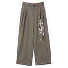 【マージ/MARGE】のWool sequin-embellished belted trousers Khaki &#215; White flower|ID: prp329100004644596 ipo3291000000033512856