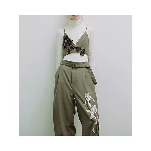 【マージ/MARGE】のWool sequin-embellished belted trousers 人気、トレンドファッション・服の通販 founy(ファニー) 　ファッション　Fashion　レディースファッション　Fashion for Women　2025年　2025　2025-2026秋冬・A/W　Autumn/Winter 2025–26 AW25–26　スパンコール　Sequins, Sequin Embellishment　セットアップ　Set-Up, Coordinated Outfit　ボタニカル　Botanical, Floral Pattern　ヴィンテージ　Vintage Style　other-2|ID: prp329100004644596 ipo3291000000033512857