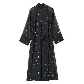 【テルマ/TELMA】のPrinted Sheer Dress 人気、トレンドファッション・服の通販 founy(ファニー) ファッション Fashion レディースファッション Fashion for Women ワンピース Dresses フォーマル・パーティードレス・結婚式用ドレス Elegant & Casual Dresses 2025年 2025 2025-2026秋冬・A/W Autumn/Winter 2025–26 AW25–26 シアー Sheer, See-Through スタイリッシュ Stylish, Fashionable スタンド Stand Collar, Upright Stand プリーツ Pleats, Pleated モダン Modern, Contemporary 洗える Machine Washable |ID:prp329100004644607