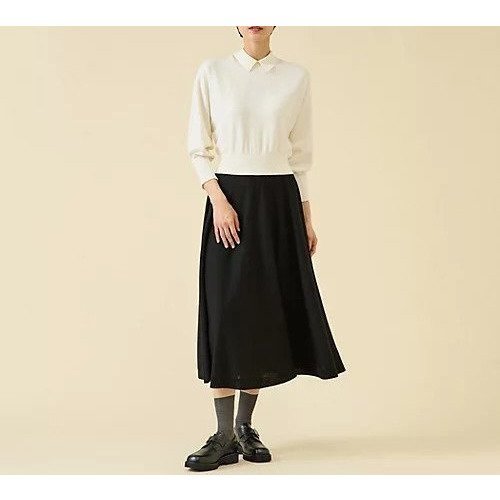 【マルティニーク/martinique】の衿ドルマンニットワンピース インテリア・キッズ・メンズ・レディースファッション・服の通販 founy(ファニー) 　ファッション　Fashion　レディースファッション　Fashion for Women　ワンピース　Dresses　ニットワンピース　Knit Dresses　おすすめ　Recommended / Our Picks　オフ&#215;ブラック|ID: prp329100004644609 ipo3291000000033513369