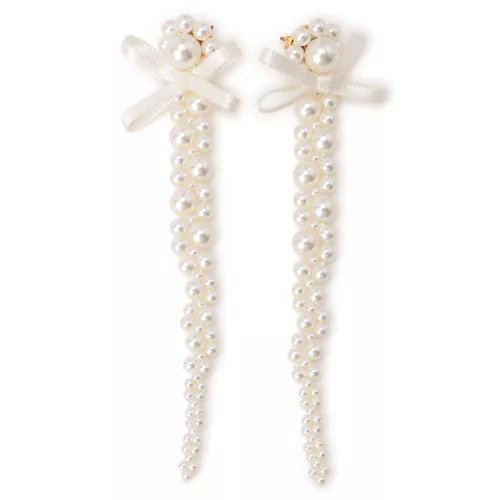 【シモーン ロシャ/SIMONE ROCHA】のPETITE BOW DETAIL DRIP EARRINGS 人気、トレンドファッション・服の通販 founy(ファニー) 　ファッション　Fashion　レディースファッション　Fashion for Women　ジュエリー　Jewelry　ファッションリング　Fashion Rings　イヤリング・フープ・ドロップタイプ　Hoop, Drop & Clip Earrings　2025年　2025　2025-2026秋冬・A/W　Autumn/Winter 2025–26 AW25–26　パール　Pearl, Pearl Accent　フェミニン　Feminine, Girly　リボン　Ribbon, Bow　other-3|ID: prp329100004644647 ipo3291000000033514422