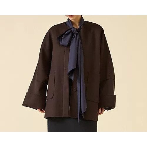 【マルティニーク/martinique】のウールリバーノーカラーコート インテリア・キッズ・メンズ・レディースファッション・服の通販 founy(ファニー) 　ファッション　Fashion　レディースファッション　Fashion for Women　アウター　Coat / Outerwear Collection　コート・ロングコート・ピーコート　Long Coats, Peacoats & More　おすすめ　Recommended / Our Picks　ボトム　Bottoms, Lower Wear　ポンチョ　Poncho, Cape Style　ブラウン|ID: prp329100004644677 ipo3291000000033514976