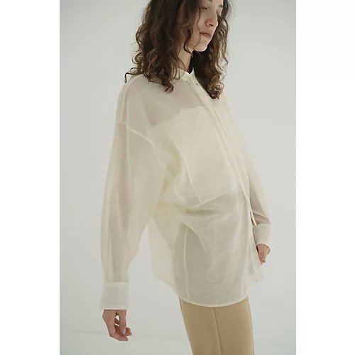 【クラネ/CLANE】のSHEER DOLMAN SHIRTS 人気、トレンドファッション・服の通販 founy(ファニー) 　ファッション　Fashion　レディースファッション　Fashion for Women　トップス・カットソー　Cut & Sew Tops　シャツ・ブラウス・オフィスカジュアル　Elegant Blouses & Button-Ups　2025年　2025　2025-2026秋冬・A/W　Autumn/Winter 2025–26 AW25–26　ストリング　String, Drawstring　ストレッチ　Stretch, Stretchy Fabric　タンク　Tank Top, Sleeveless Top　フォルム　Silhouette, Form　ポケット　Pocket, Pocket Detail　other-3|ID: prp329100004645376 ipo3291000000033526232