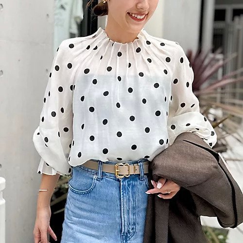 【ノーリーズ/NOLLEY'S】のウォッシャブルピンタックドットプリントブラウス 人気、トレンドファッション・服の通販 founy(ファニー) 　ファッション　Fashion　レディースファッション　Fashion for Women　トップス・カットソー　Cut & Sew Tops　シャツ・ブラウス・オフィスカジュアル　Elegant Blouses & Button-Ups　2025年　2025　2025-2026秋冬・A/W　Autumn/Winter 2025–26 AW25–26　おすすめ　Recommended / Our Picks　シアー　Sheer, See-Through　シャーリング　Shirring, Ruched　シンプル　Simple, Minimal　スリーブ　Sleeve, Long Sleeve / Short Sleeve　ドット　Polka Dot, Dot Pattern　フリル　Frill, Ruffle　プリント　Print, Printed Pattern　 other-1|ID: prp329100004645383 ipo3291000000034745056