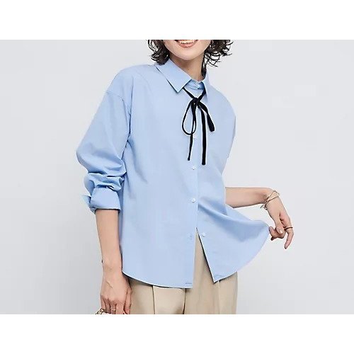 【ノーリーズ/NOLLEY'S】のウォッシャブルリボン付きシャツ インテリア・キッズ・メンズ・レディースファッション・服の通販 founy(ファニー) ファッション Fashion レディースファッション Fashion for Women トップス・カットソー Cut & Sew Tops シャツ・ブラウス・オフィスカジュアル Elegant Blouses & Button-Ups 2025年 2025 2025-2026秋冬・A/W Autumn/Winter 2025–26 AW25–26 インナー Innerwear ジャケット Jacket, Outerwear ベロア Velour, Soft Velvet ボトム Bottoms, Lower Wear リボン Ribbon, Bow ワンポイント One Point, Statement Accent サックス|ID: prp329100004645385 ipo3291000000033526290