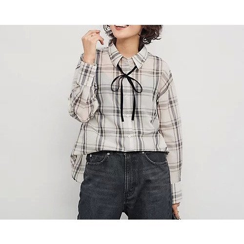 【ノーリーズ/NOLLEY'S】のウォッシャブルリボン付きチェックシャツ インテリア・キッズ・メンズ・レディースファッション・服の通販 founy(ファニー) ファッション Fashion レディースファッション Fashion for Women トップス・カットソー Cut & Sew Tops シャツ・ブラウス・オフィスカジュアル Elegant Blouses & Button-Ups 2025年 2025 2025-2026秋冬・A/W Autumn/Winter 2025–26 AW25–26 インナー Innerwear シアー Sheer, See-Through ジャケット Jacket, Outerwear チェック Check, Plaid, Tartan ベロア Velour, Soft Velvet ベーシック Basic, Essential ボトム Bottoms, Lower Wear リボン Ribbon, Bow ワンポイント One Point, Statement Accent A/W・秋冬 Autumn/Winter ホワイト系2|ID: prp329100004645396 ipo3291000000033526380