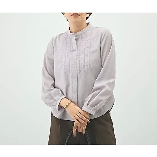 【ノーリーズ/NOLLEY'S】のウォッシャブル前チュールフリルブラウス インテリア・キッズ・メンズ・レディースファッション・服の通販 founy(ファニー) 　ファッション　Fashion　レディースファッション　Fashion for Women　トップス・カットソー　Cut & Sew Tops　シャツ・ブラウス・オフィスカジュアル　Elegant Blouses & Button-Ups　2025年　2025　2025-2026秋冬・A/W　Autumn/Winter 2025–26 AW25–26　おすすめ　Recommended / Our Picks　ウォッシャブル　Machine Washable　ジャケット　Jacket, Outerwear　ジョーゼット　Georgette, Semi-Sheer Fabric　フリル　Frill, Ruffle　フロント　Front, Front Design　ラベンダー|ID: prp329100004645400 ipo3291000000033526406