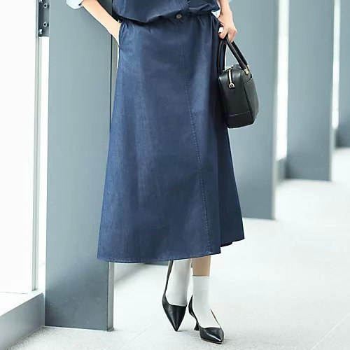 【エムセブンデイズ/M7days】の【徳原文子さんコラボ】Aラインスカート 人気、トレンドファッション・服の通販 founy(ファニー) 　ファッション　Fashion　レディースファッション　Fashion for Women　スカート　Skirts　Aライン・フレアスカート　A-Line & Flared Skirts　くるぶし　Ankle-Length　ウォッシャブル　Machine Washable　コラボ　Collaboration, Collab　ジャケット　Jacket, Outerwear　セットアップ　Set-Up, Coordinated Outfit　ツイル　Twist, Twisted Detail　ドレープ　Drape, Draping Fabric　フレア　Flare, Flared　ビジネス 仕事 通勤　Business / Work / Commuting　吸水　Absorbent, Quick-Dry　洗える　Machine Washable　other-2|ID: prp329100004645429 ipo3291000000033526634