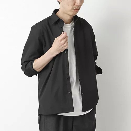 【ノーリーズ グッドマン/NOLLEY'S goodman / MEN】のピーチブロード レギュラーカラーシャツ 25AW インテリア・キッズ・メンズ・レディースファッション・服の通販 founy(ファニー) 　ファッション　Fashion　メンズファッション　Fashion for Men　インナー　Innerwear　シンプル　Simple, Minimal　デニム　Denim, Jeans Material　ピーチ　Peach, Soft Touch　ブロード　Broadcloth, Fine Cotton　ポケット　Pocket, Pocket Detail　レギュラー　Regular, Standard Fit　ロング　Long, Long-Length　2025年　2025　2025-2026秋冬・A/W　Autumn/Winter 2025–26 AW25–26　ブラック|ID: prp329100004645550 ipo3291000000033527648