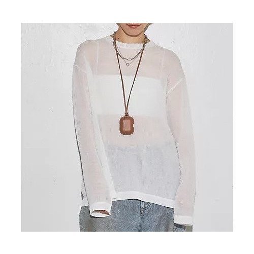 【ウィムガゼット/Whim Gazette】の【GEMINI】クルーネックプルオーバー インテリア・キッズ・メンズ・レディースファッション・服の通販 founy(ファニー) 　ファッション　Fashion　レディースファッション　Fashion for Women　トップス・カットソー　Cut & Sew Tops　カジュアルプルオーバー・ニットトップス　Pullovers & Knit Tops / Casual Pullovers　シアー　Sheer, See-Through　ストレッチ　Stretch, Stretchy Fabric　長袖　Long Sleeve, Full Sleeve　ボトム　Bottoms, Lower Wear　エレガント 上品　Elegant　2025年　2025　2025-2026秋冬・A/W　Autumn/Winter 2025–26 AW25–26　オフホワイト|ID: prp329100004646698 ipo3291000000033540704