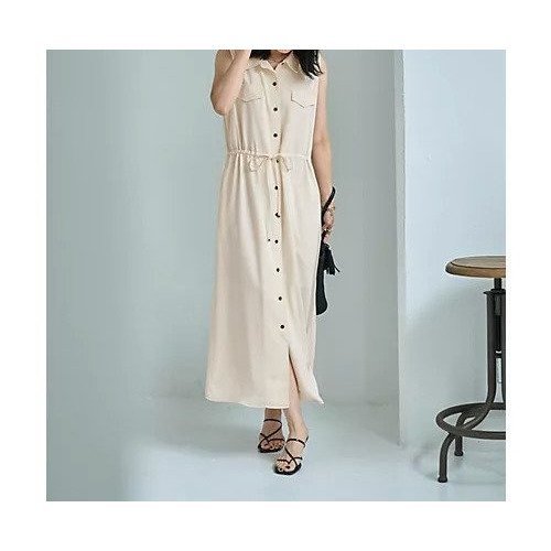 【スタイルデリ/STYLE DELI】の【LUXE】ノースリドロストシャツワンピース 人気、トレンドファッション・服の通販 founy(ファニー) 　ファッション　Fashion　レディースファッション　Fashion for Women　ワンピース　Dresses　シャツワンピース / 1枚で着映えコーデ　Shirt Dresses　インナー　Innerwear　ヴィンテージ　Vintage Style　春　Spring　カーディガン　Cardigan, Knitwear　ギャザー　Gathered, Ruffled　クール　Cool, Chic　シルバー　Silver, Metallic Silver　ジャケット　Jacket, Outerwear　スタイリッシュ　Stylish, Fashionable　スリット　Slit, Slit Detail　ツイル　Twist, Twisted Detail　定番　Standard, Basic Item　フラップ　Flap, Flap Pocket　フロント　Front, Front Design　ベスト　Vest, Waistcoat　ペチコート　Petticoat, Underskirt　ポケット　Pocket, Pocket Detail　リボン　Ribbon, Bow　ループ　Loop, Loop Knit　S/S・春夏　SS, Spring/Summer, Warm Season　夏　Summer　other-2|ID: prp329100004646728 ipo3291000000033541000