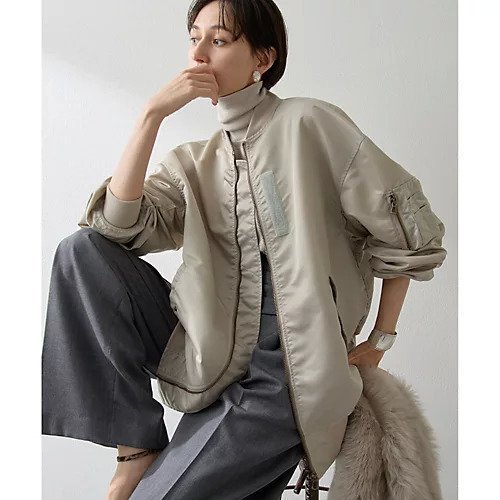 【ウィムガゼット/Whim Gazette】の《追加販売》【インフルエンサーコラボ】ナイロンMA-1 インテリア・キッズ・メンズ・レディースファッション・服の通販 founy(ファニー) 　ファッション　Fashion　レディースファッション　Fashion for Women　アウター　Coat / Outerwear Collection　MA-1ジャケット　MA-1 Bomber Jackets / Flight Jackets　ショルダー　Shoulder, Shoulder Strap　ツイル　Twist, Twisted Detail　ドロップ　Drop Shoulder, Dropped Style　定番　Standard, Basic Item　バランス　Balance, Style Balance　フォルム　Silhouette, Form　ブルゾン　Blouson, Bomber Jacket　ボトム　Bottoms, Lower Wear　ミリタリー　Military, Army Style　リラックス　Relax, Relaxed Fit　レオパード　Leopard, Animal Print　エレガント 上品　Elegant　2025年　2025　2025-2026秋冬・A/W　Autumn/Winter 2025–26 AW25–26　グレージュ|ID: prp329100004646745 ipo3291000000033791364