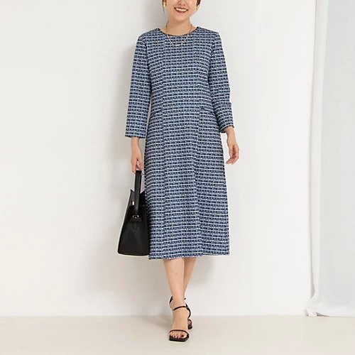 【ノーリーズ/NOLLEY'S】のツイード見えワンピース インテリア・キッズ・メンズ・レディースファッション・服の通販 founy(ファニー) 　ファッション　Fashion　レディースファッション　Fashion for Women　ワンピース　Dresses　2025年　2025　2025春夏・S/S　Spring/Summer 2025 SS25　ストレッチ　Stretch, Stretchy Fabric　スリット　Slit, Slit Detail　ツイード　Twill, Twill Weave　パイピング　Piping, Trim Design　プリント　Print, Printed Pattern　ポケット　Pocket, Pocket Detail　ブルー系その他7|ID: prp329100004647733 ipo3291000000033551282