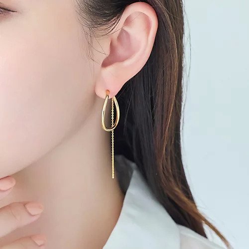 【フィービィー/phoebe】の【金属アレルギー対応】2wayウェーブラインフープイヤリング インテリア・キッズ・メンズ・レディースファッション・服の通販 founy(ファニー) 　ファッション　Fashion　レディースファッション　Fashion for Women　ジュエリー　Jewelry　ファッションリング　Fashion Rings　イヤリング・フープ・ドロップタイプ　Hoop, Drop & Clip Earrings　イヤリング　Earrings　チェーン　Chain, Chain Strap　フープ　Hoop, Hoop Earrings　メタル　Metal, Metal Parts　エレガント 上品　Elegant　片耳　One-Ear, Single Earring　ゴールド|ID: prp329100004648568 ipo3291000000033562779