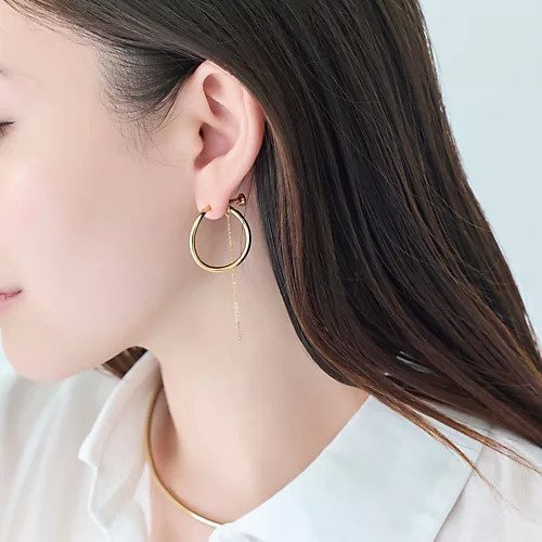 【フィービィー/phoebe】の【金属アレルギー対応】2wayウェーブラインフープイヤリング 人気、トレンドファッション・服の通販 founy(ファニー) 　ファッション　Fashion　レディースファッション　Fashion for Women　ジュエリー　Jewelry　ファッションリング　Fashion Rings　イヤリング・フープ・ドロップタイプ　Hoop, Drop & Clip Earrings　イヤリング　Earrings　チェーン　Chain, Chain Strap　フープ　Hoop, Hoop Earrings　メタル　Metal, Metal Parts　エレガント 上品　Elegant　片耳　One-Ear, Single Earring　other-2|ID: prp329100004648568 ipo3291000000033562780