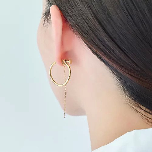 【フィービィー/phoebe】の【金属アレルギー対応】2wayウェーブラインフープイヤリング 人気、トレンドファッション・服の通販 founy(ファニー) 　ファッション　Fashion　レディースファッション　Fashion for Women　ジュエリー　Jewelry　ファッションリング　Fashion Rings　イヤリング・フープ・ドロップタイプ　Hoop, Drop & Clip Earrings　イヤリング　Earrings　チェーン　Chain, Chain Strap　フープ　Hoop, Hoop Earrings　メタル　Metal, Metal Parts　エレガント 上品　Elegant　片耳　One-Ear, Single Earring　other-3|ID: prp329100004648568 ipo3291000000033562781