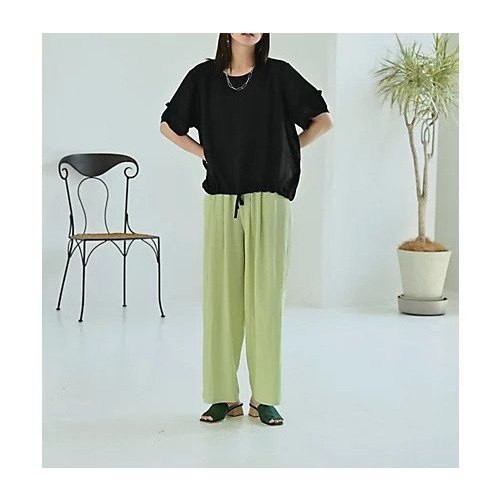 【スタイルデリ/STYLE DELI】の【BLK001】袖フリルドロストカットソー 人気、トレンドファッション・服の通販 founy(ファニー) 　ファッション　Fashion　レディースファッション　Fashion for Women　トップス・カットソー　Cut & Sew Tops　カットソー・ベーシックTシャツ　Cut-and-Sewn Tops / Stretch Tees & Basics　インナー　Innerwear　春　Spring　秋　Autumn　カットソー　Cut and Sewn Top　軽量　Lightweight, Ultra Light　シンプル　Simple, Minimal　デニム　Denim, Jeans Material　バランス　Balance, Style Balance　フリル　Frill, Ruffle　リラックス　Relax, Relaxed Fit　ワイド　Wide, Wide Fit　S/S・春夏　SS, Spring/Summer, Warm Season　おすすめ　Recommended / Our Picks　夏　Summer　旅行　Travel　ビジネス 仕事 通勤　Business / Work / Commuting　other-2|ID: prp329100004648597 ipo3291000000033563314