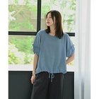 【スタイルデリ/STYLE DELI】の【BLK001】袖フリルドロストカットソー ブルー|ID: prp329100004648597 ipo3291000000036311005