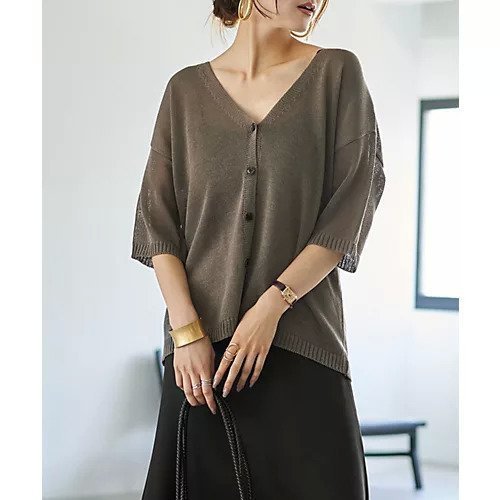 【スタイルデリ/STYLE DELI】のトップス的なドライタッチカーディガン インテリア・キッズ・メンズ・レディースファッション・服の通販 founy(ファニー) 　ファッション　Fashion　レディースファッション　Fashion for Women　トップス・カットソー　Cut & Sew Tops　カーディガン・羽織り　Layered Style Cardigans　アンサンブル　Ensemble Set　インナー　Innerwear　秋　Autumn　カーディガン　Cardigan, Knitwear　ストレート　Straight, Straight Cut　スリット　Slit, Slit Detail　タンク　Tank Top, Sleeveless Top　デコルテ　Décolleté, Neckline　フォルム　Silhouette, Form　フロント　Front, Front Design　ポケット　Pocket, Pocket Detail　冬　Winter / This Winter　夏　Summer　カーキ|ID: prp329100004648600 ipo3291000000033563330